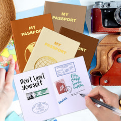 Lincia beige cover passport book, 20 pages for notes, lists, and memories.