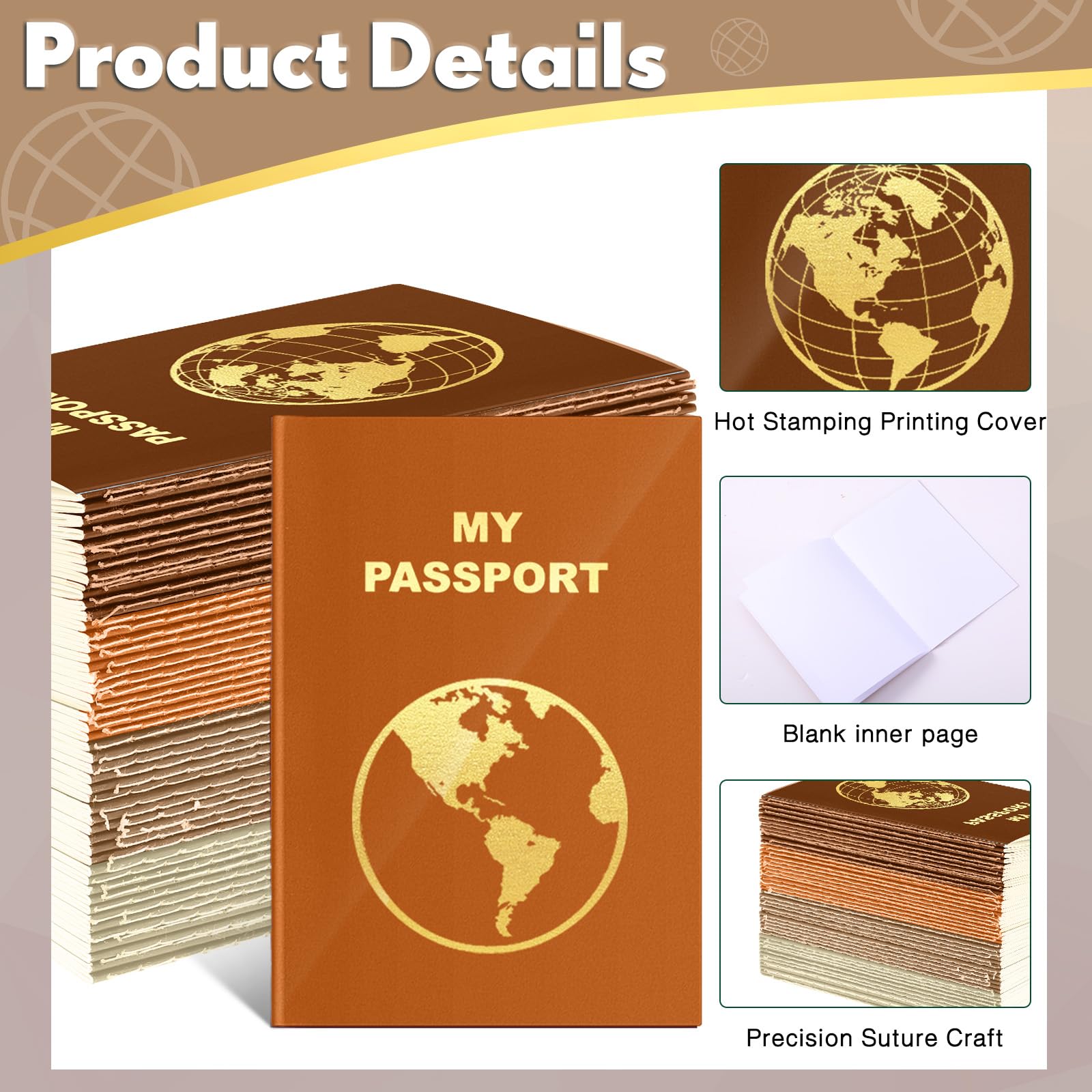 Lincia blank passport notebook with dark brown cover, durable surface for daily use.