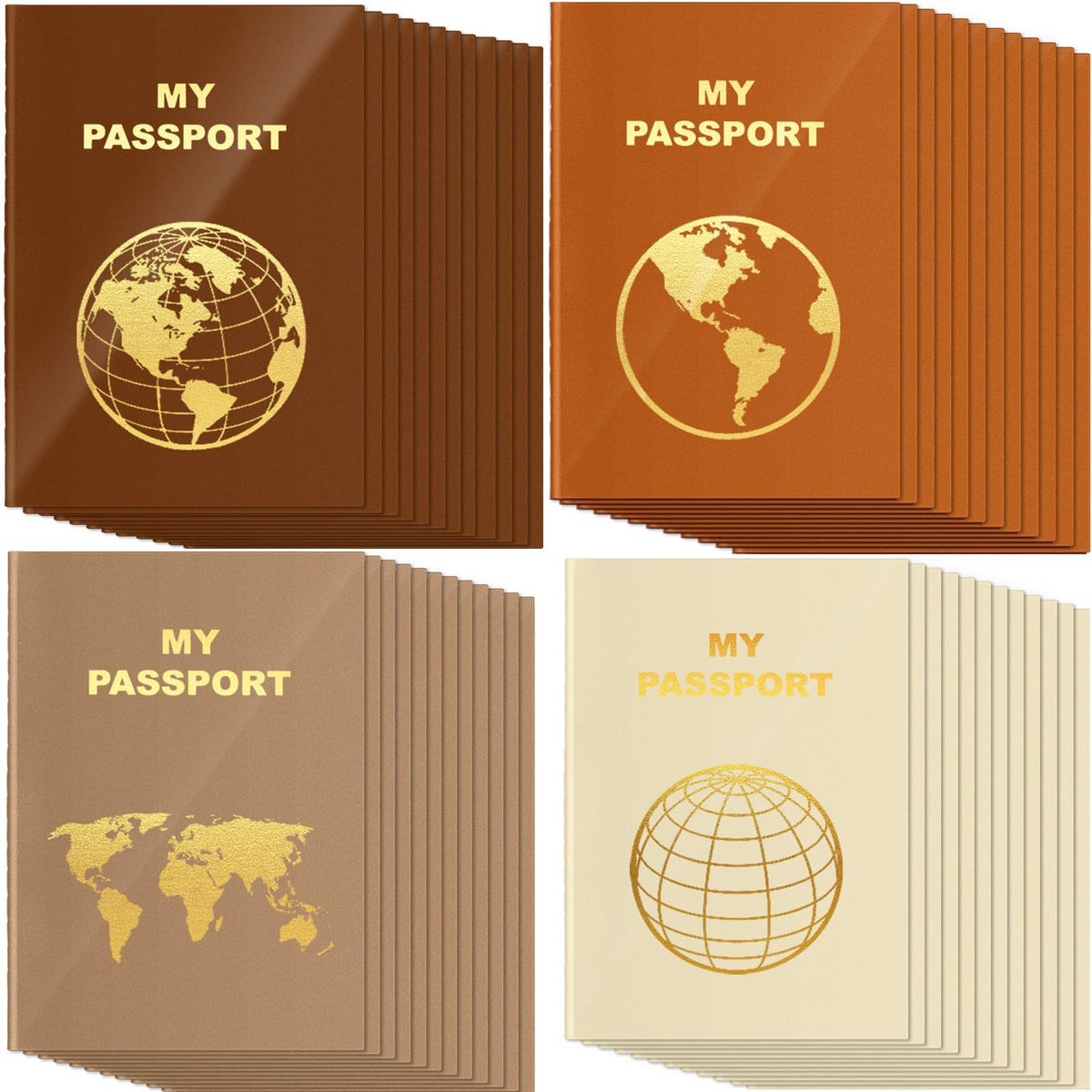 Lincia blank passport book with light brown cover, ideal for travel notes and diaries.