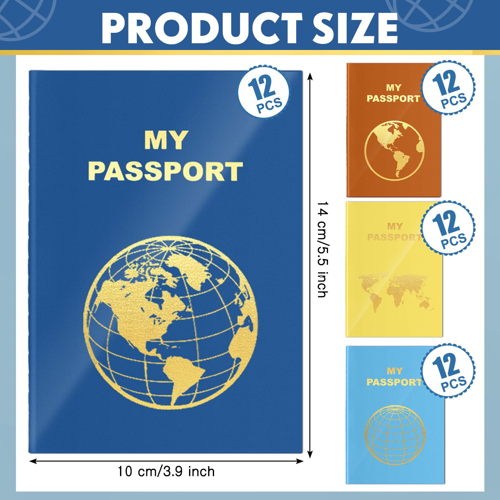 Lincia blank passport book with sky blue cover, ideal for capturing travel memories