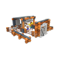 Lincoln Logs Big Sky Ranch fencing demonstrates adjustable setup for custom layouts