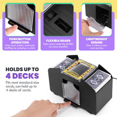 Lineba Card Shuffler battery power option supports offline play