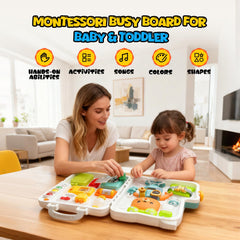 LINEQIC Busy Board unlockable doors fosters tactile exploration and pretend play