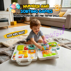LINEQIC Montessori Busy Board side activity encourages problem-solving and dexterity