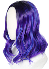 Linfairy kids purple dye wig packaging with free cap included for easy styling