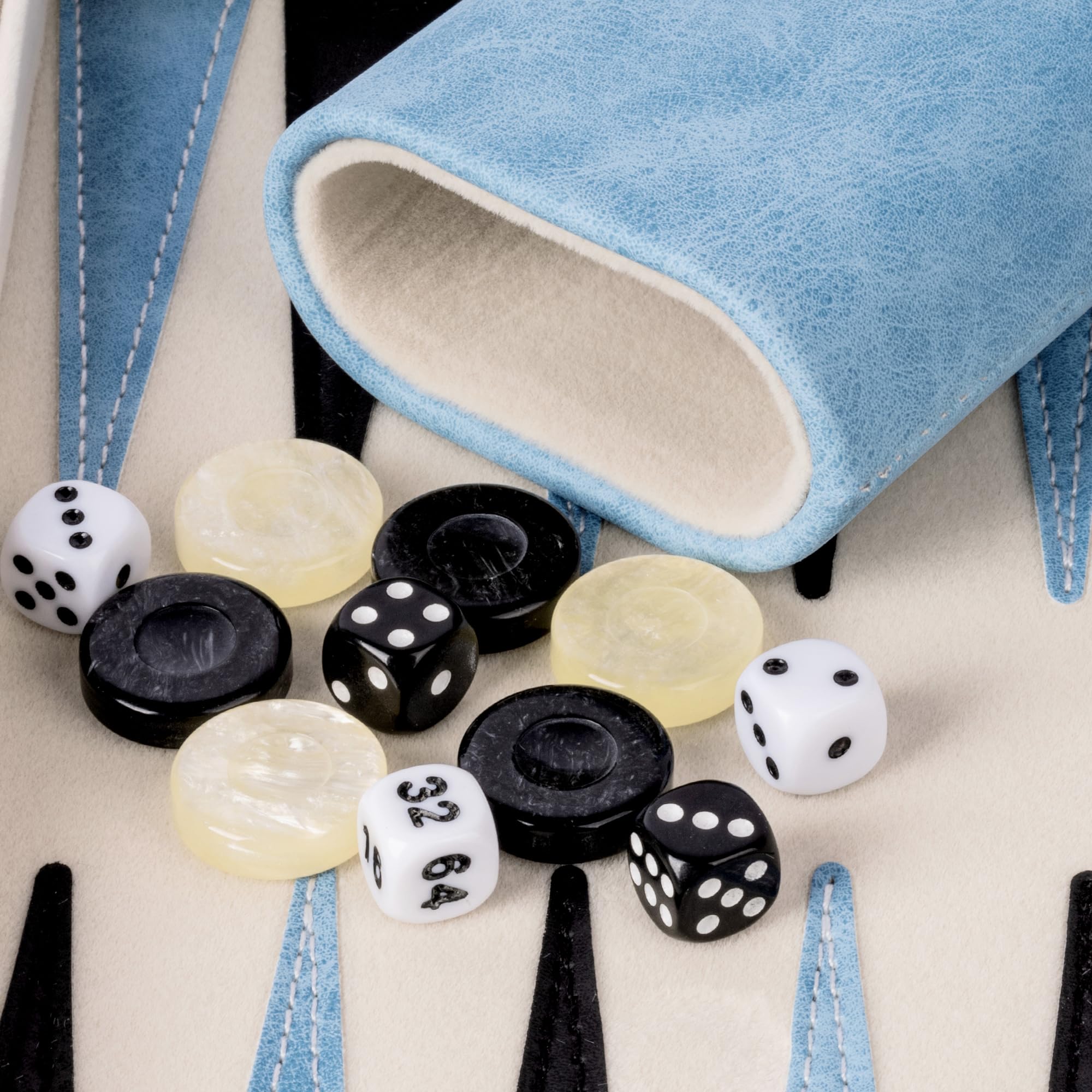 Lingle backgammon chips 30 faux horn blue for stylish gameplay