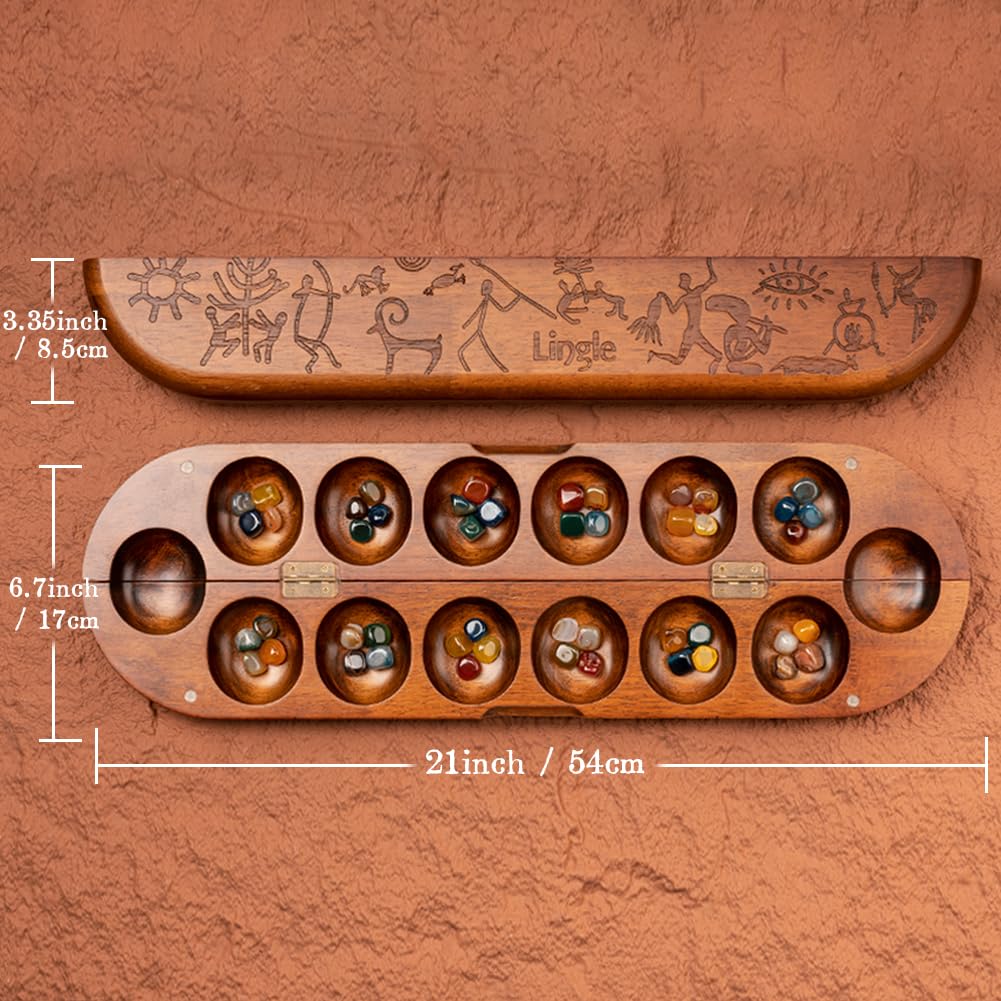 Natural multicolor stones from Lingle Mancala invite tactile play.