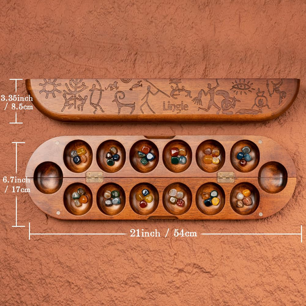 Natural multicolor stones from Lingle Mancala invite tactile play.