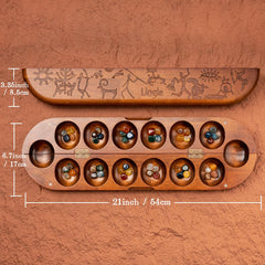 Natural multicolor stones from Lingle Mancala invite tactile play.
