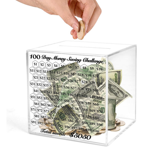 LingLingo Piggy Bank for Adults with Smash Box design, ideal for a hands-on savings challenge.
