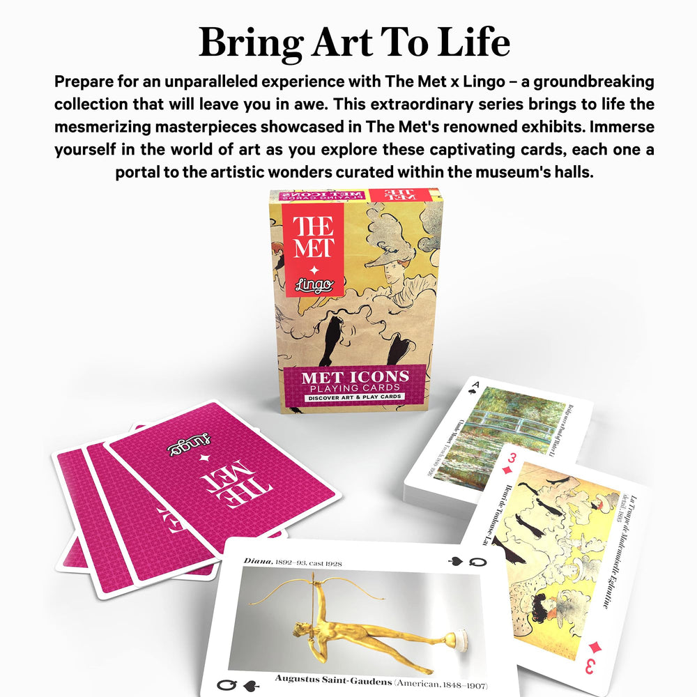 Lingo Met Icons card features Vermeer artwork, enhancing appreciation and conversation.