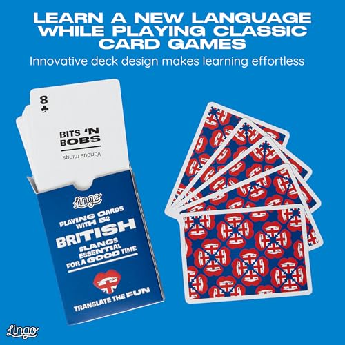 Lingo standard deck image emphasizes 54 cards plus two jokers for versatile learning.