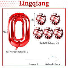 Lingqiang 12-inch red confetti balloons add festive texture to celebrations.