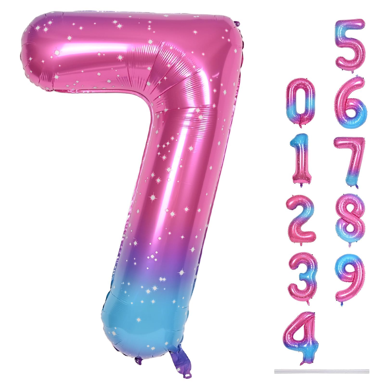 Lingqiang 40-inch gradient number 7 balloon ideal for striking birthday photo backdrops.