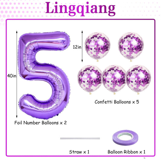 Lingqiang 40-inch number foil balloon for dramatic party numbers and reusable display.