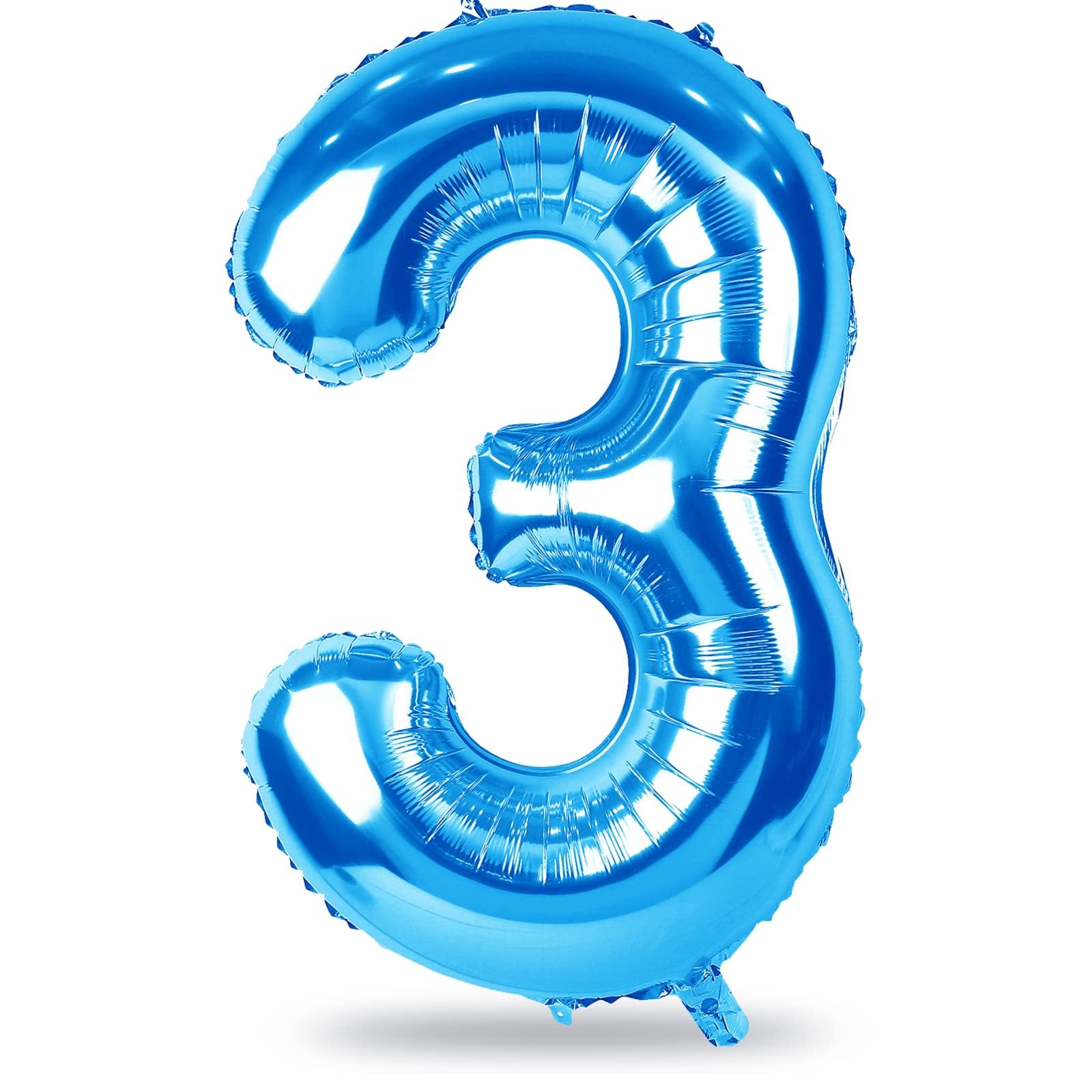 Lingqiang 40 inch blue number 3 balloon adds dramatic birthday decor.