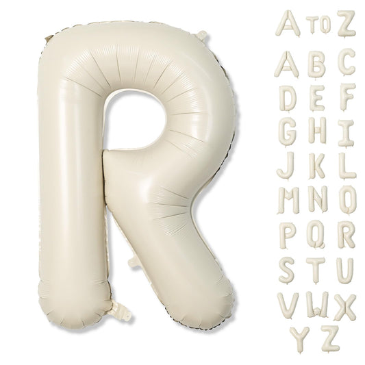 Lingqiang 40-inch cream R letter balloon for bold party signage.
