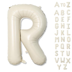 Lingqiang 40-inch cream R letter balloon for bold party signage.