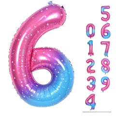 Lingqiang 40-inch gradient number 6 balloon ideal for eye-catching birthday decor.