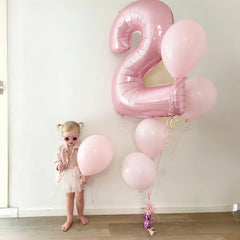 Lingqiang 40-inch number 5 balloon in pastel pink for birthday parties