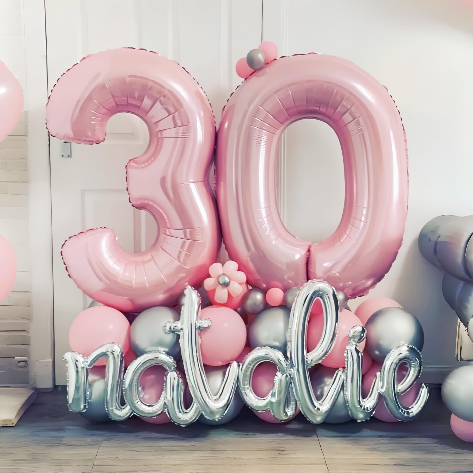 Lingqiang 40-inch number 6 balloon in pastel pink for graduations