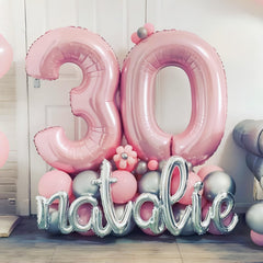 Lingqiang 40-inch number 6 balloon in pastel pink for graduations