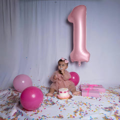 Lingqiang 40-inch number 8 balloon in pastel pink for year-based decor