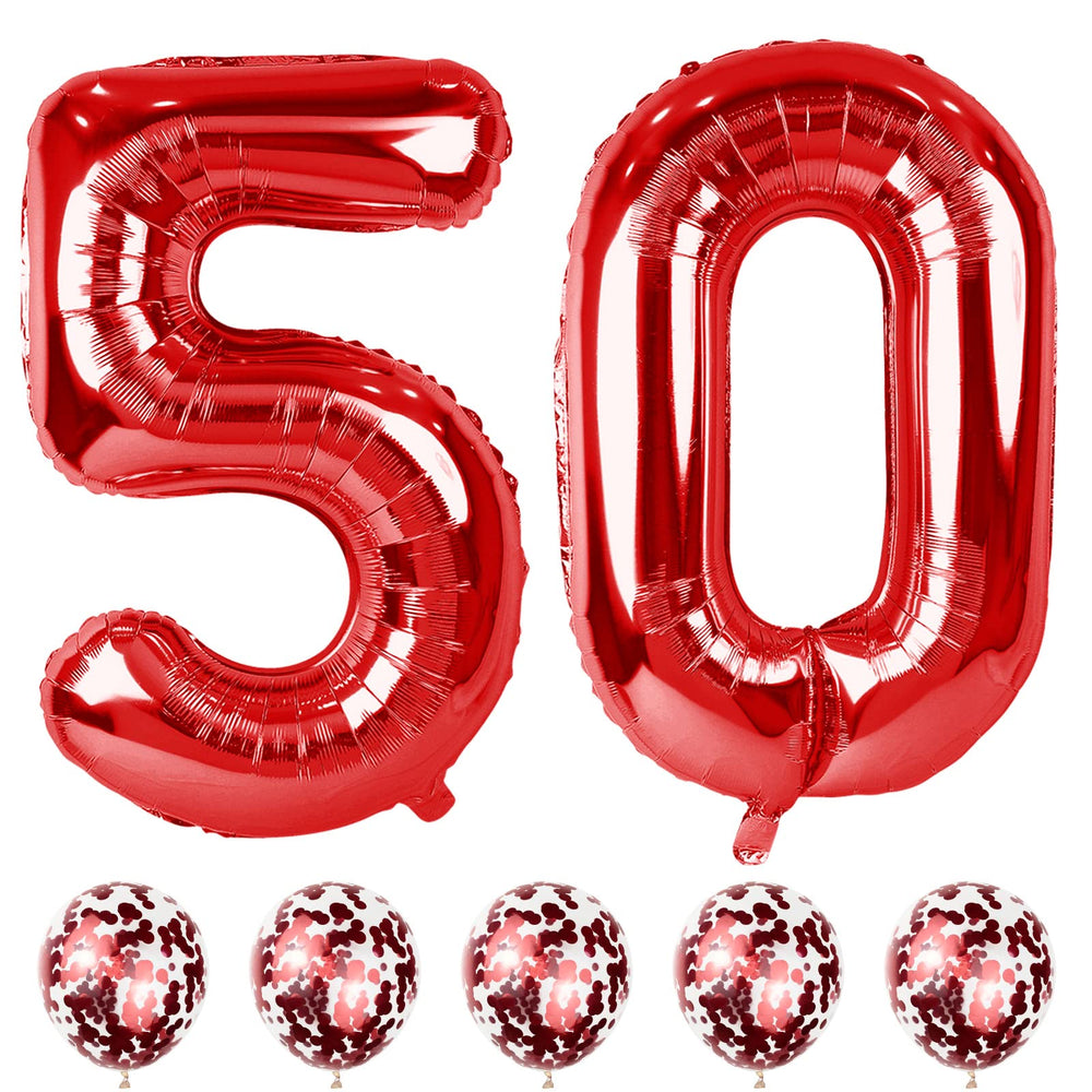 Lingqiang 40 inch number balloon 5 for dramatic 50th birthday backdrop.