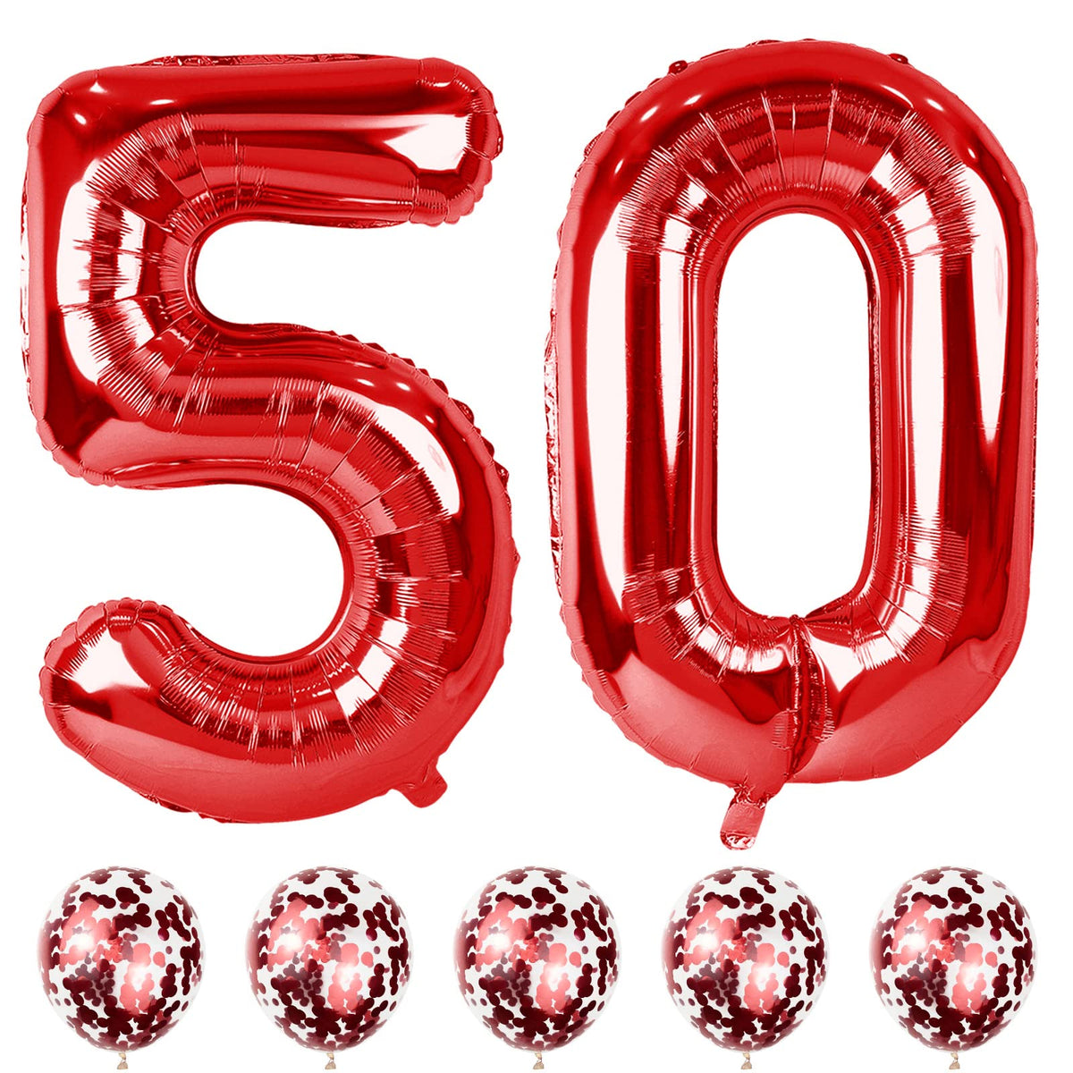 Lingqiang 40 inch number balloon 5 for dramatic 50th birthday backdrop.