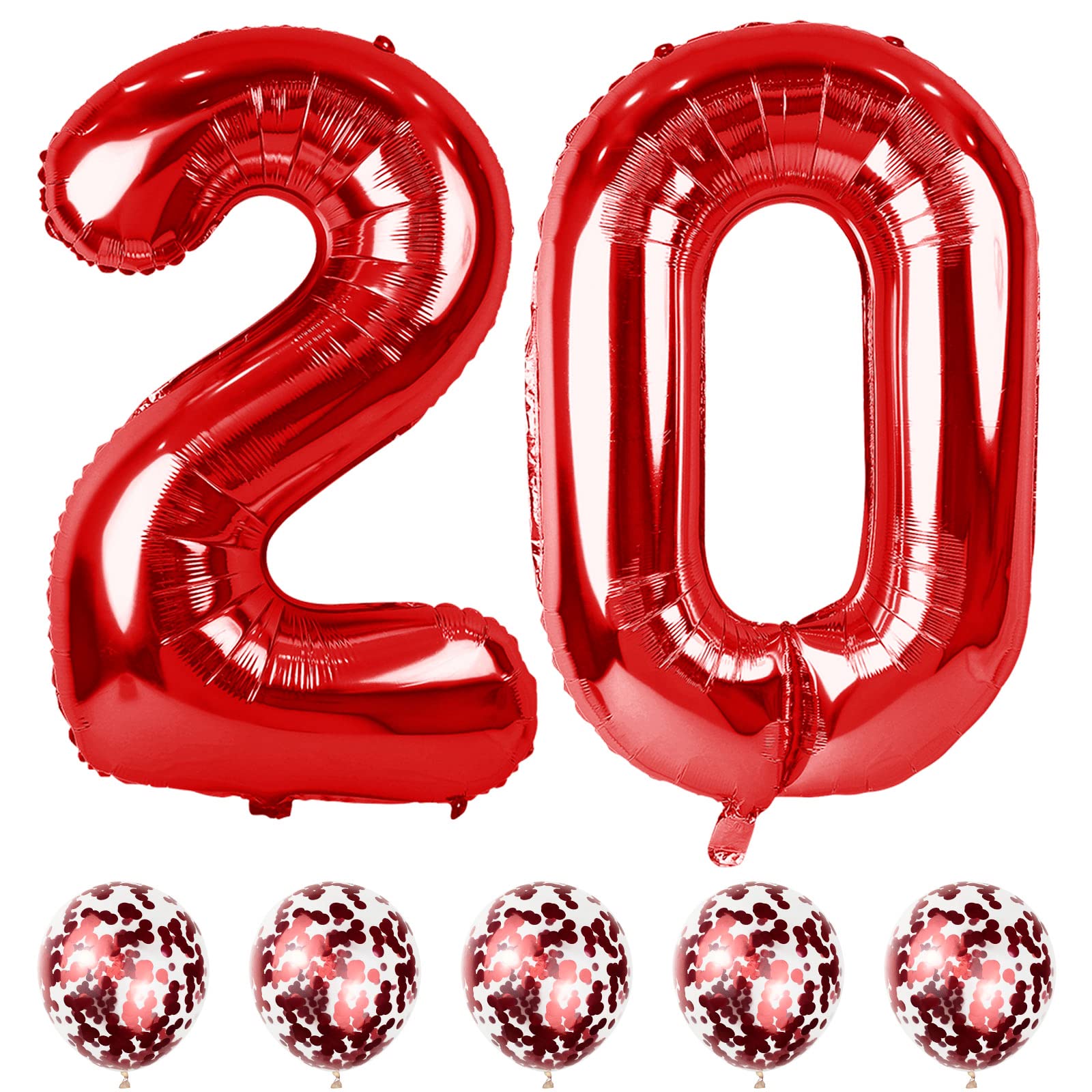 Lingqiang 40-inch number foil balloons forming 20 for standout birthday backdrop