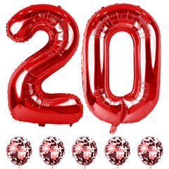 Lingqiang 40-inch number foil balloons forming 20 for standout birthday backdrop