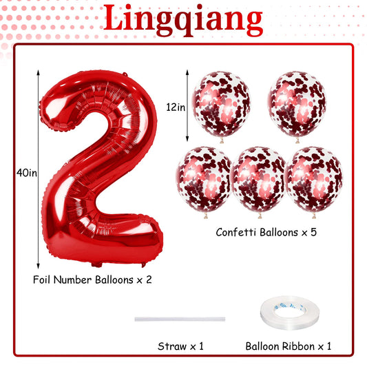 Lingqiang 40-inch number foil balloons creating the '20' for photos