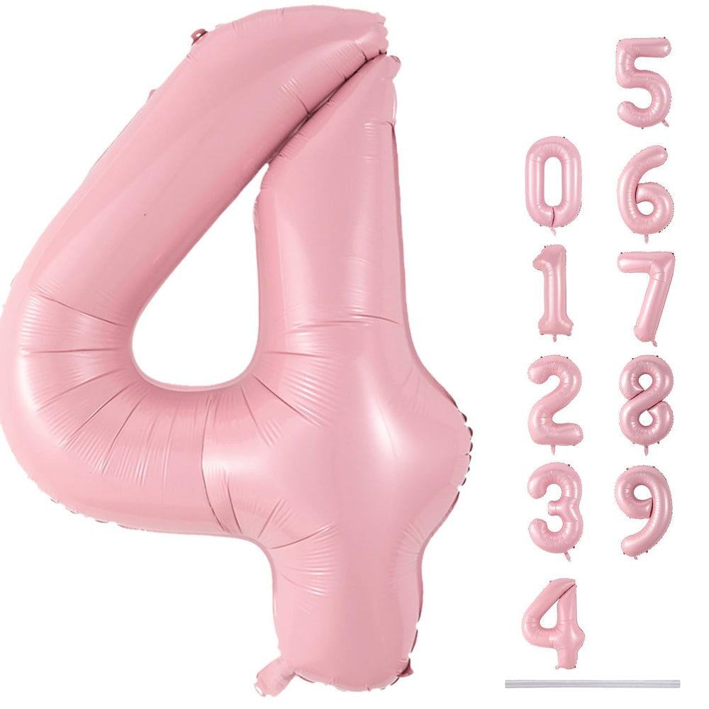 Lingqiang 40inch pastel pink foil number 4 balloon for grand party decor