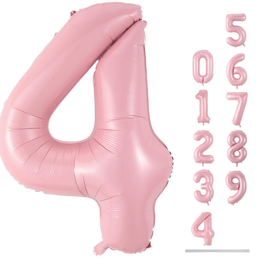 Lingqiang 40inch pastel pink foil number 4 balloon for grand party decor
