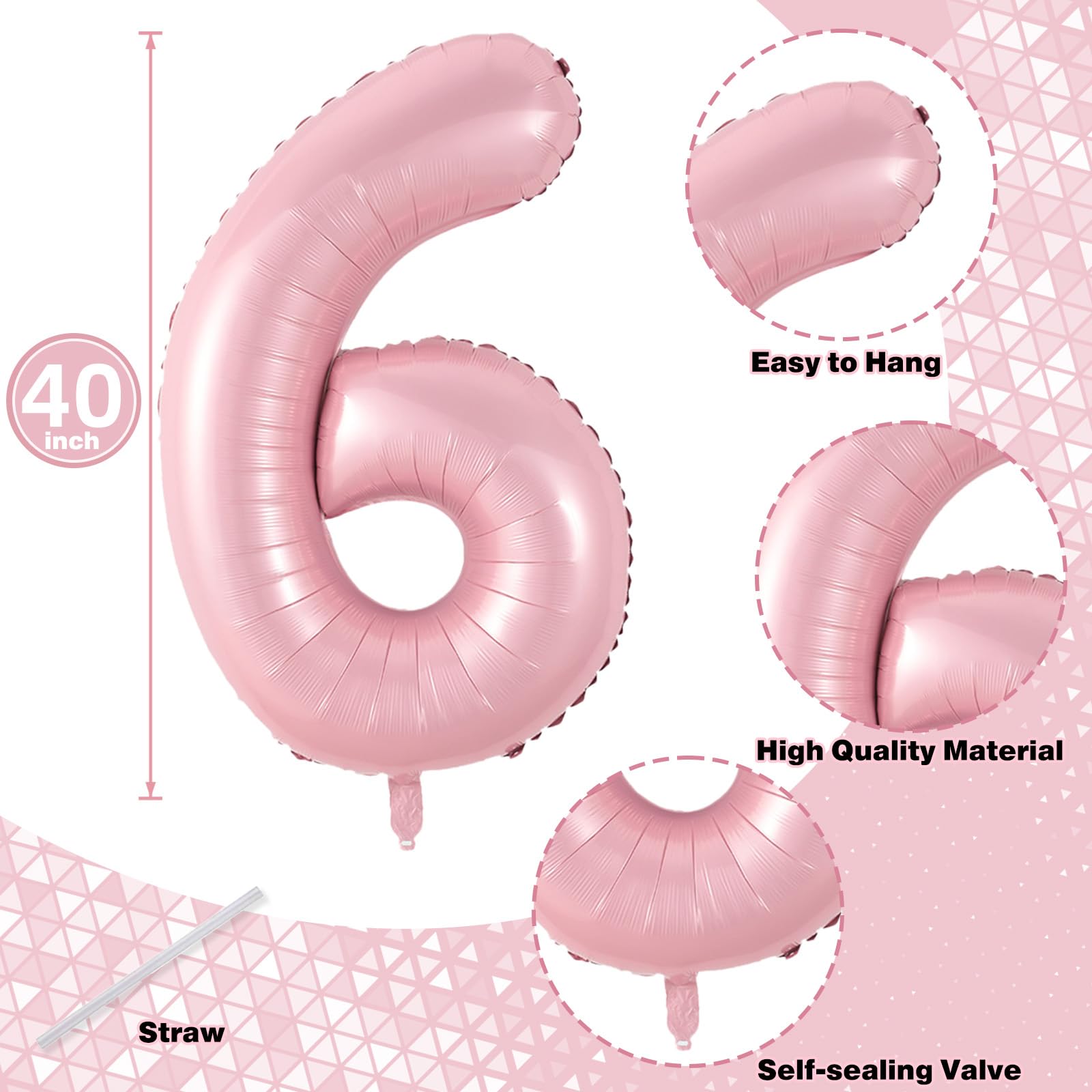 Lingqiang 40inch pastel pink number balloon for a striking backdrop
