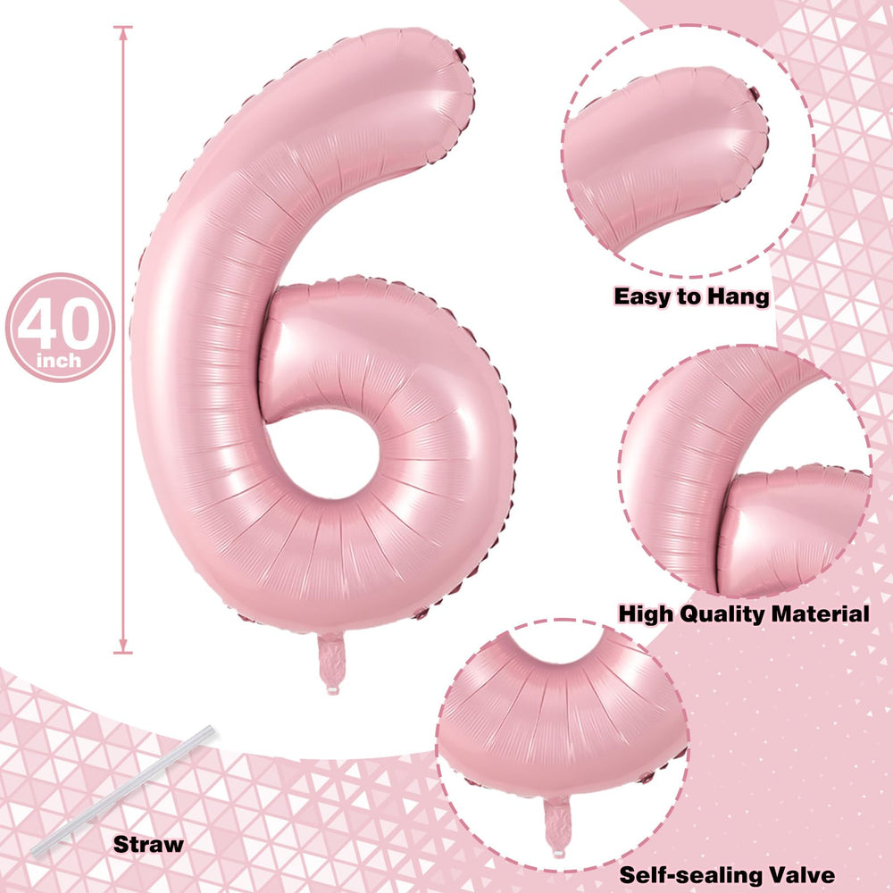 Lingqiang 40inch pastel pink number balloon for a striking backdrop