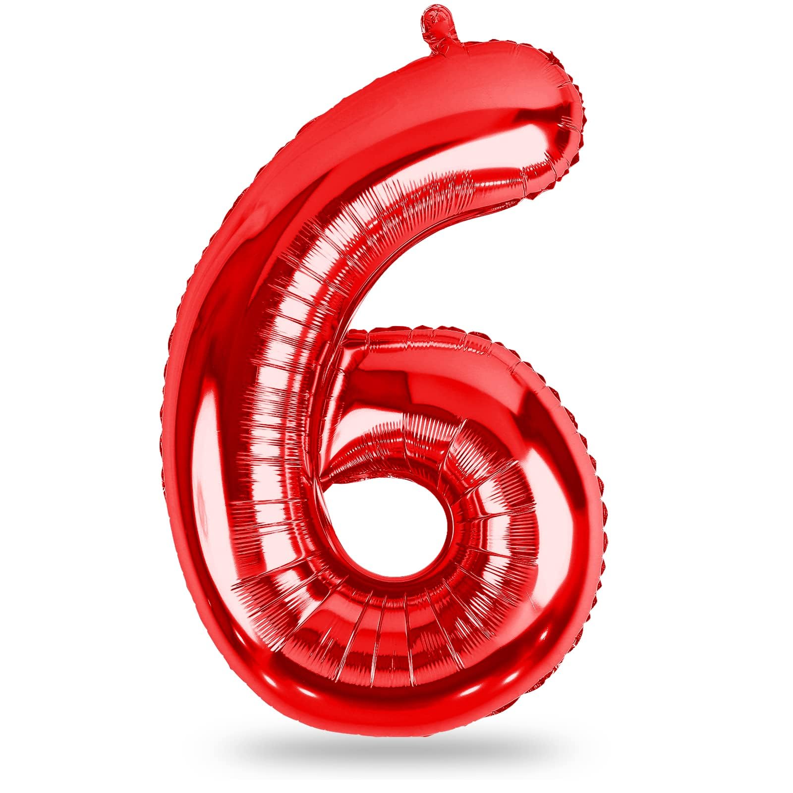 Lingqiang 40-inch red number 6 balloon, bold birthday centerpiece