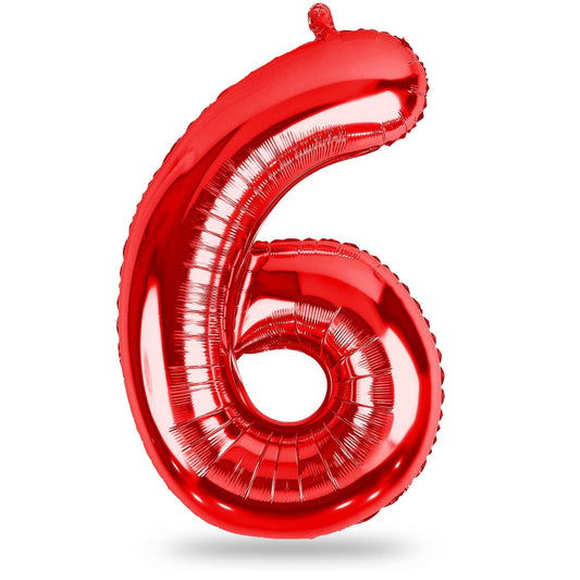 Lingqiang 40-inch red number 6 balloon, bold birthday centerpiece