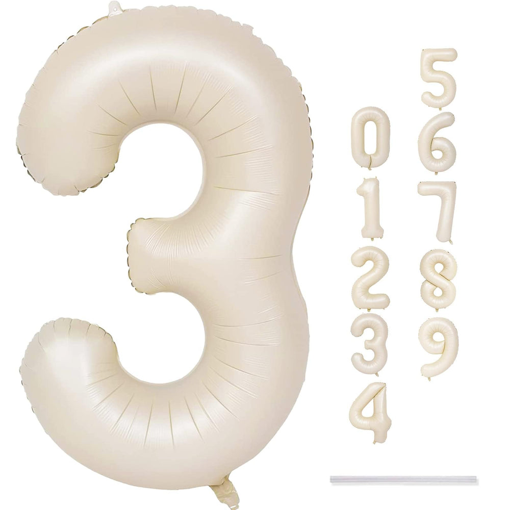 Lingqiang cream-finish number balloon ideal for themed celebrations.