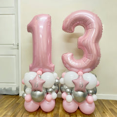 Lingqiang anniversary decor: pastel pink 4 balloon backdrop