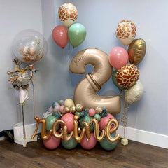 Lingqiang apricot-tone number 1 balloon - versatile for photos and celebrations.
