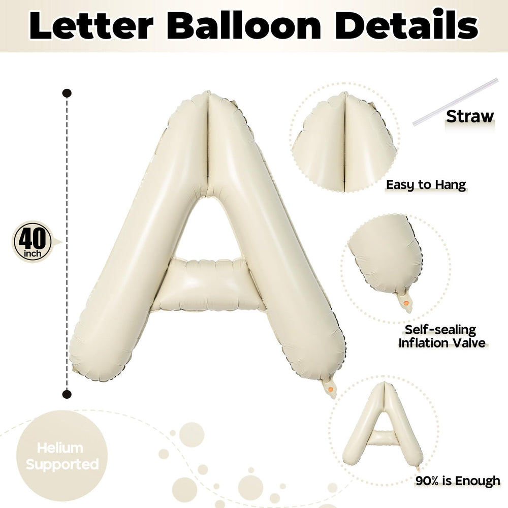Lingqiang beige alphabet balloon ideal for spelling names and messages