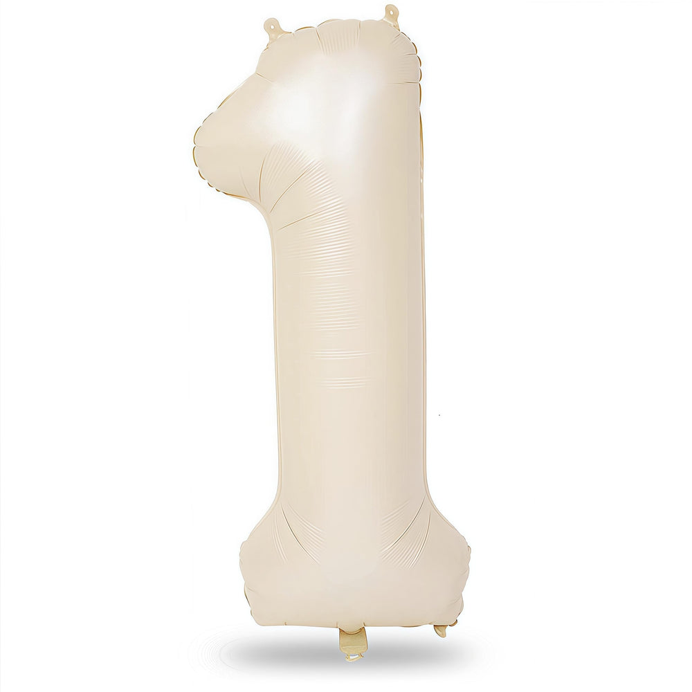 Lingqiang beige 40in number 1 balloon ready for 1st birthday decor.