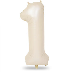 Lingqiang beige 40in number 1 balloon ready for 1st birthday decor.