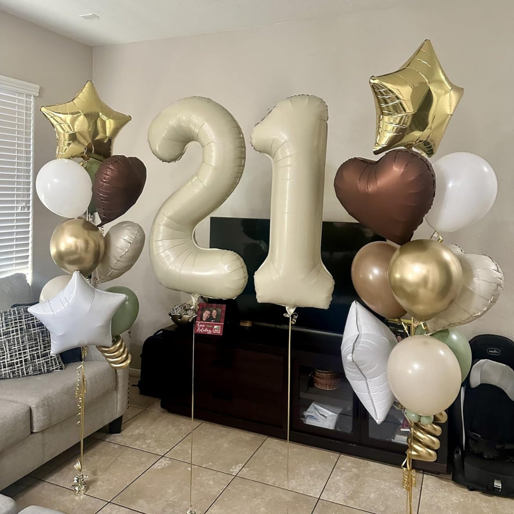 Lingqiang beige Number 2 balloon ideal for anniversary party setup