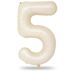 Lingqiang beige number 5 balloon 40-inch foil for standout birthday display