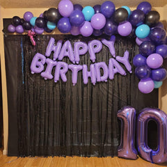 Lingqiang purple backdrop idea enhances party photos