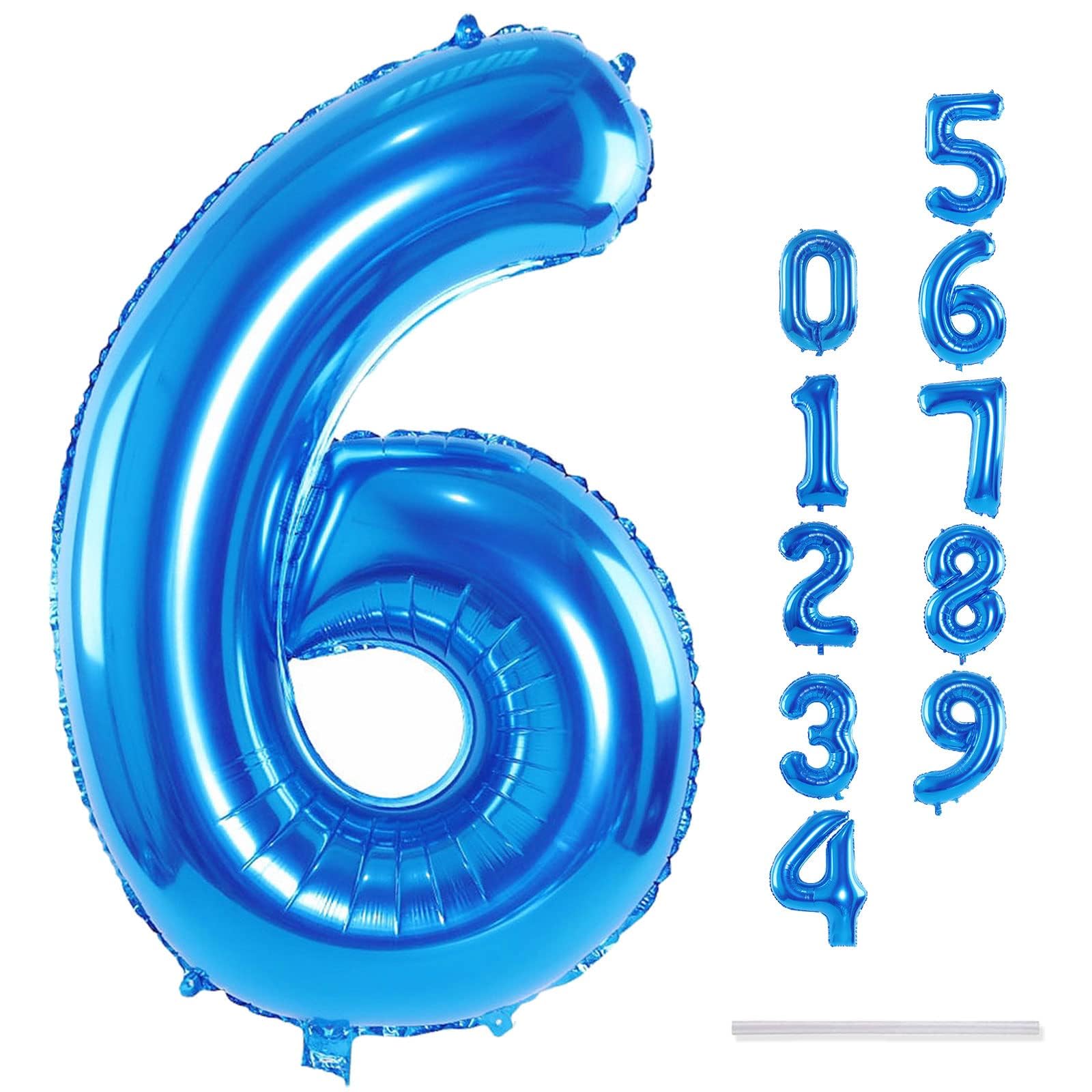 Lingqiang blue 40-inch number 6 balloon, versatile party idea for milestone celebrations