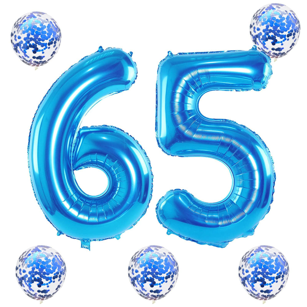 Lingqiang blue 65th birthday decor set for celebrations.