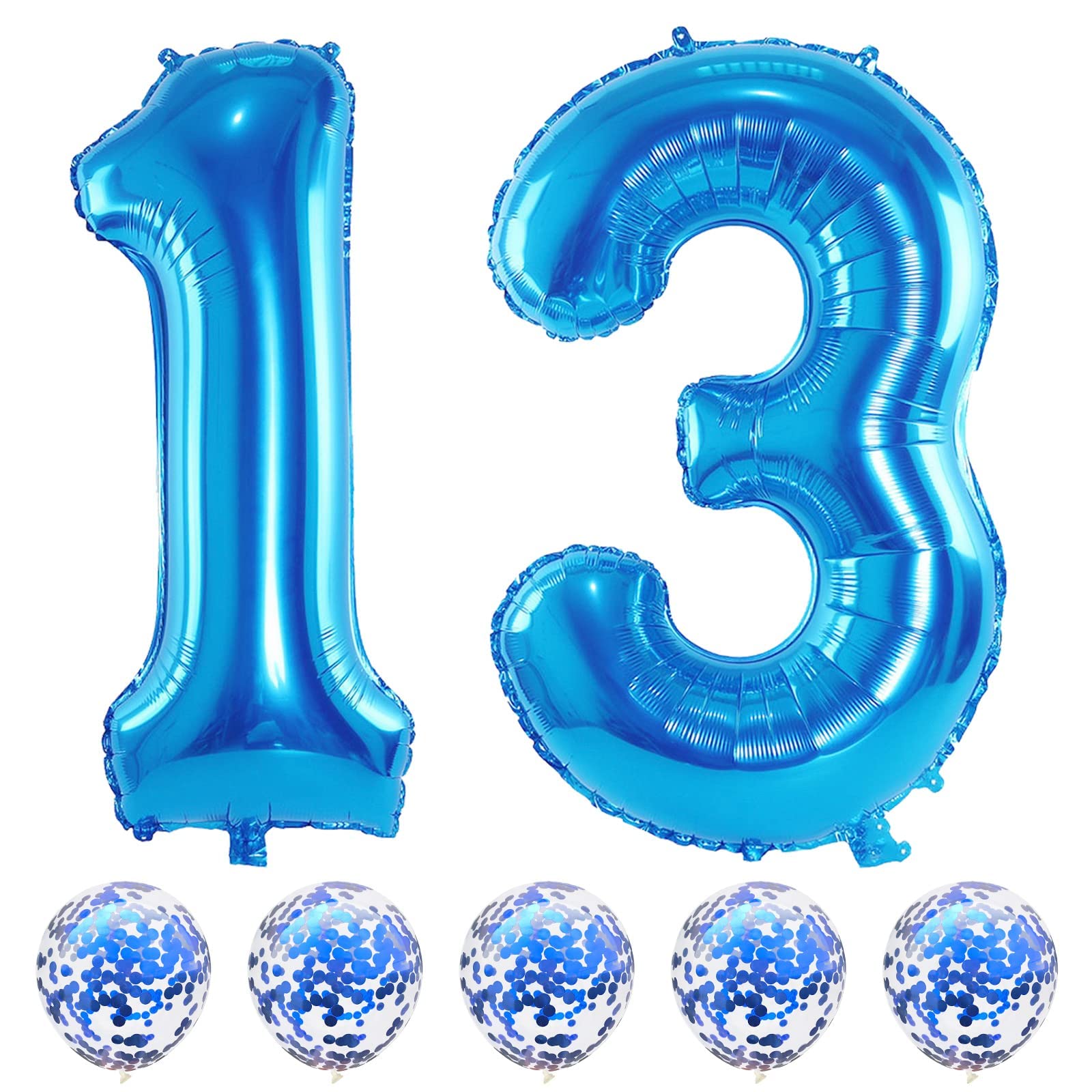 Lingqiang blue foil-13 balloon; a striking 40-inch centerpiece for birthdays.